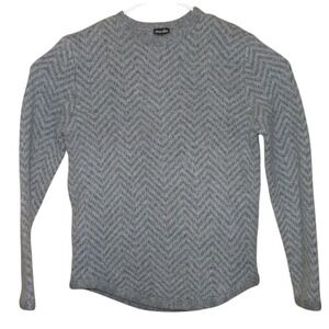 Steven Alan Superfine Wool‎ Sweater Mens XS / Small Gray Chevron Pullover